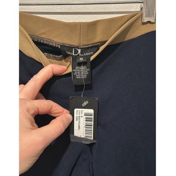 David Lerner Leggings Navy Camel Size Small Equestrian Classic Preppy Basic Chic - Picture 2 of 3